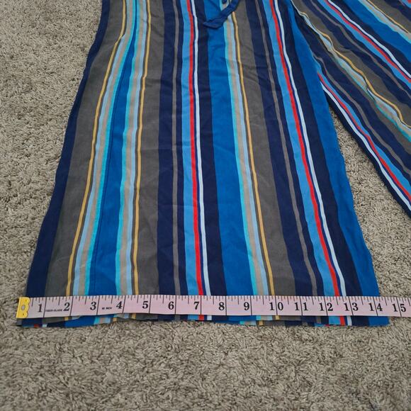 Anthropologie Striped Blue Palazzo Pants Size S Wide Leg Boho Resort Cottagecore - Picture 6 of 10